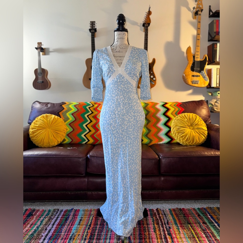 NWOT Rixo for Target blue floral maxi dress